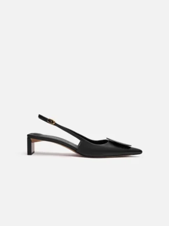 The low Duelo slingbacks Circle square kitten heels