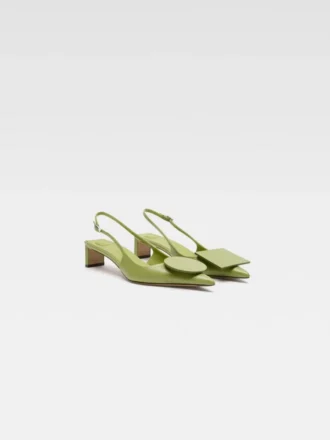The low Duelo slingbacks Circle square kitten heels